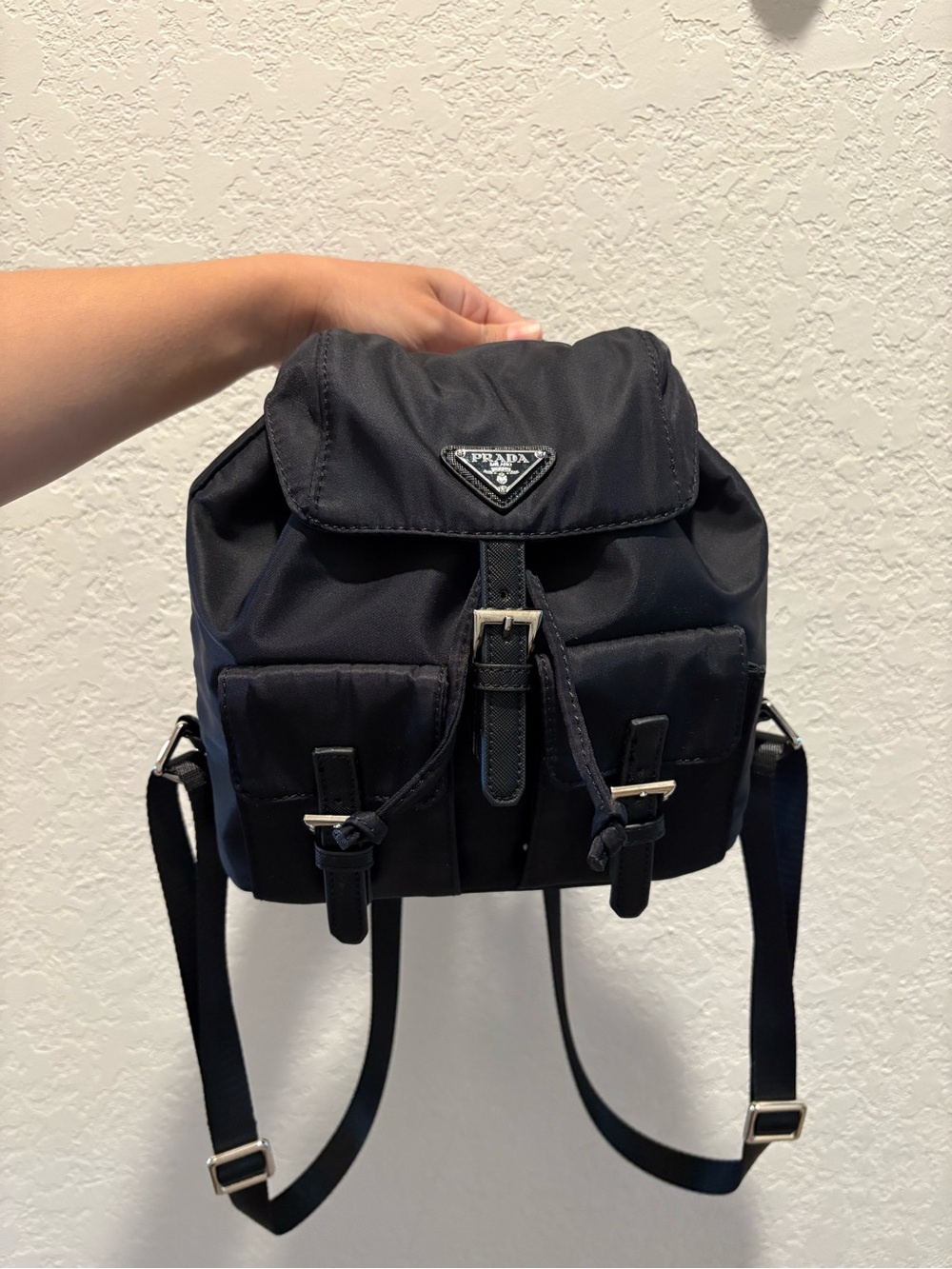 Prada Black Nylon Mini Backpack